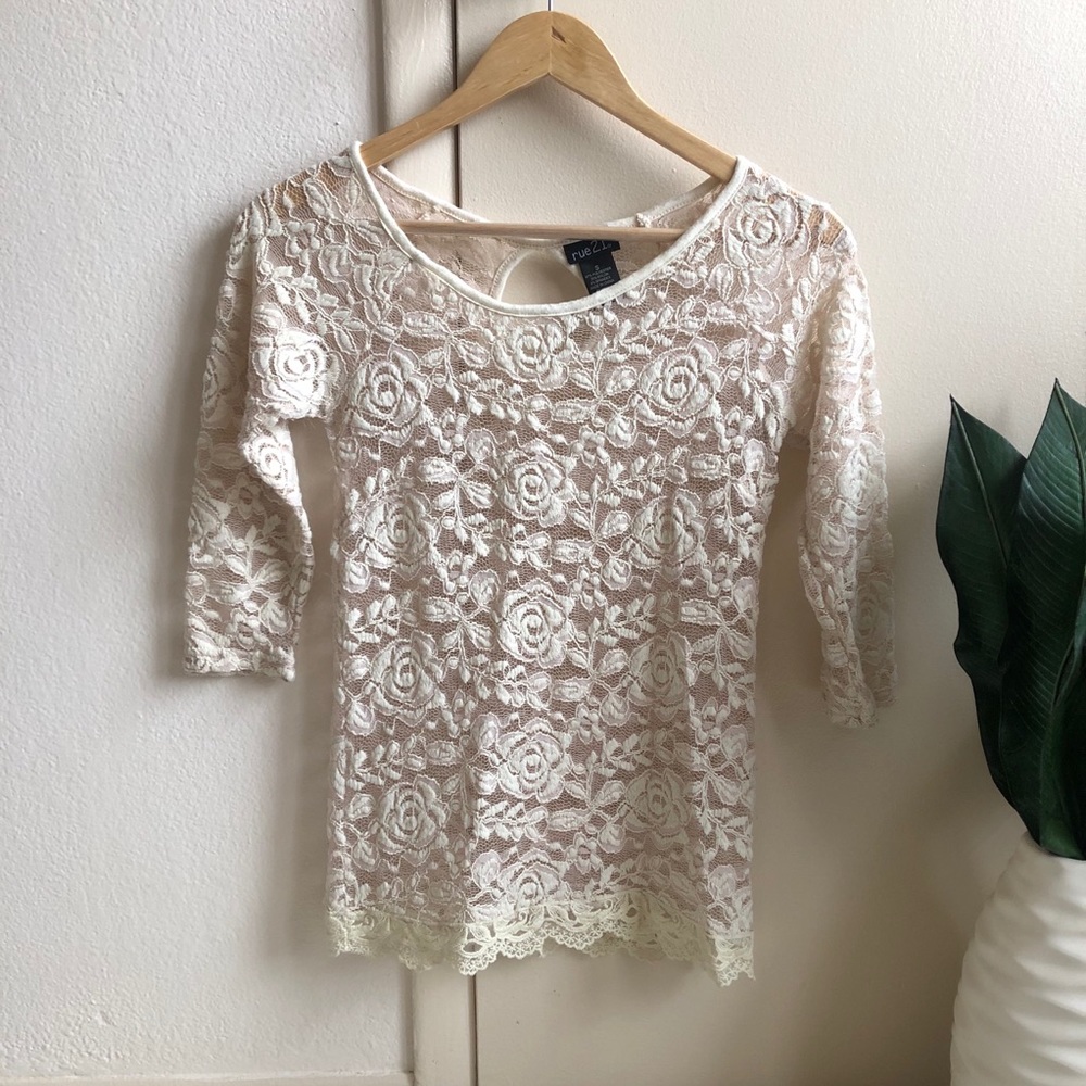 ☆ Intricate Rosy Lace Top ☆